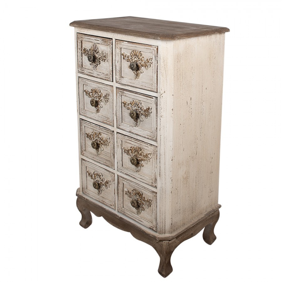 Drevená vintage komoda so šuplíkmi Eugénia - 60*37*100 cm
