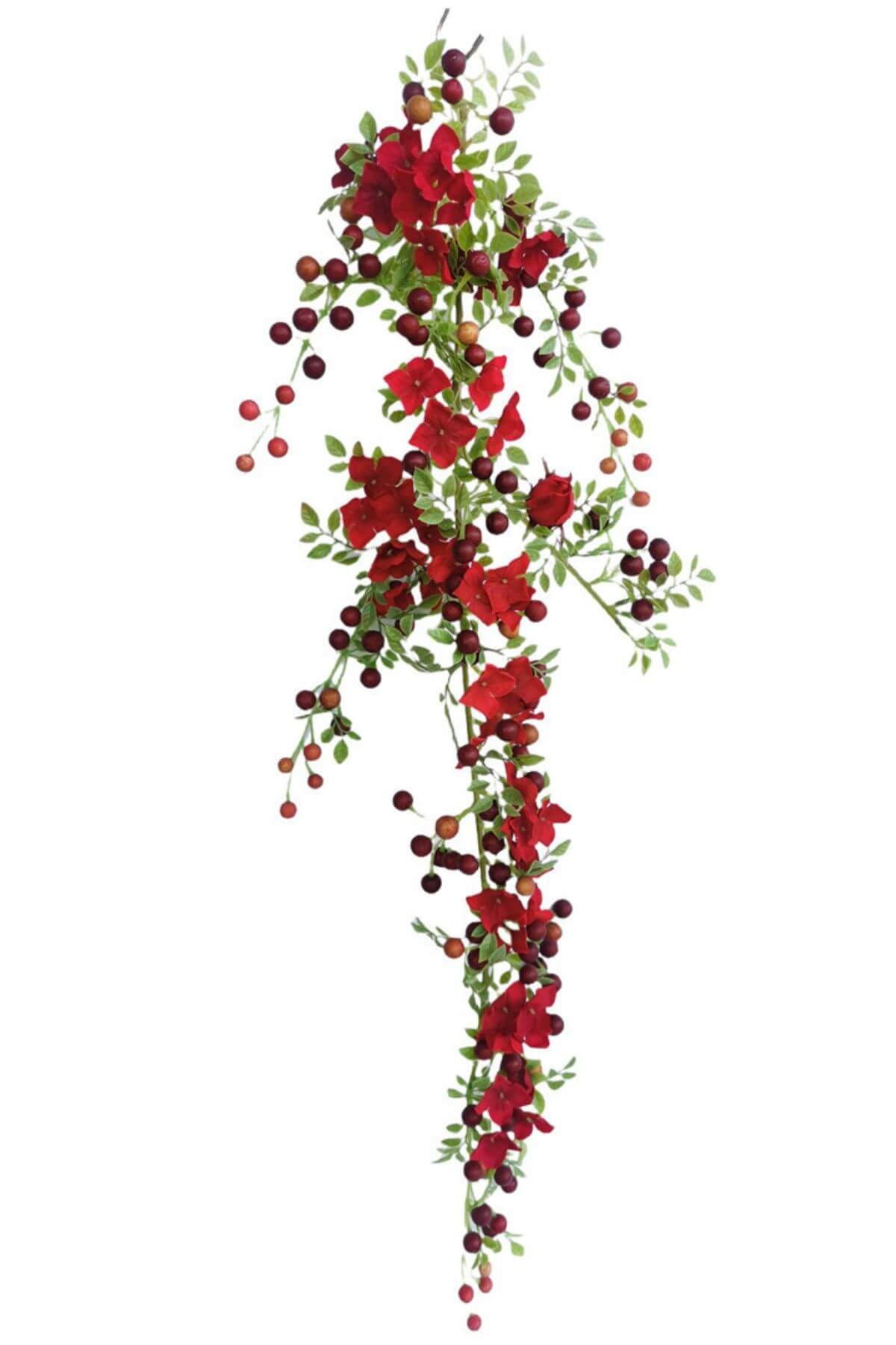 Červená kvetinová girlanda 76cm