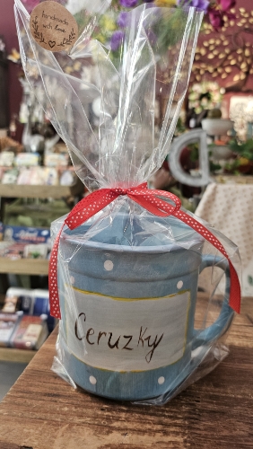 Hrnček veľký-Ceruzky, belaso-modrý 