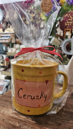 Hrnček veľký- Ceruzky, žltý 