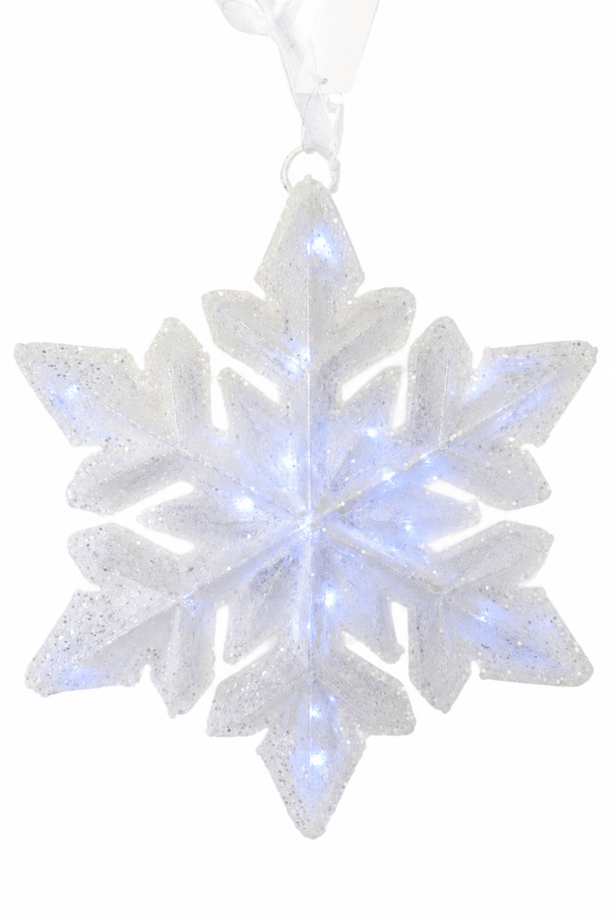 Biela svietiaca snehová vločka 36 cm 30 LED