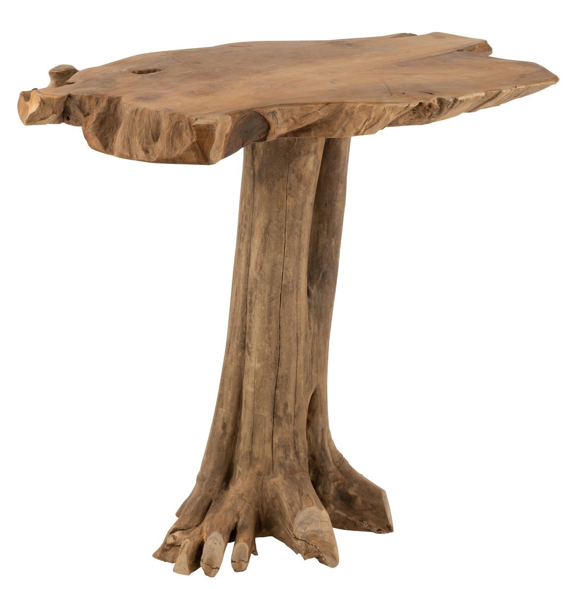 Prírodný barový stôl z teakového dreva na kmeni Root teak - 107*78*105cm